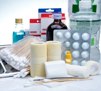 Medical consumables including dressings and disinfectants